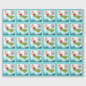 Papier Cadeau Surf Surfer Noël cadeau de vacances (Plat)