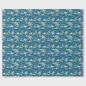 Papier Cadeau Surf tropical île motif à thème (Plat)