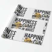 Papier Cadeau Surf Van Beach Quote Happiness Comes in Waves (Déroulé)