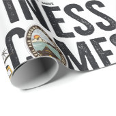 Papier Cadeau Surf Van Beach Quote Happiness Comes in Waves (Coin rond)