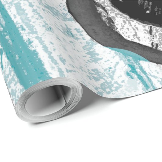 Papier Cadeau Surface Current – Abstract Flow & Structure Wrappi (Coin rond)