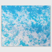 Papier Cadeau Surface de la planète de glace bleue et blanche (Plat)