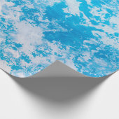 Papier Cadeau Surface de la planète de glace bleue et blanche (Coin)