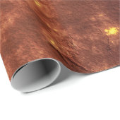 Papier Cadeau Surface de la planète volcanique de lave chaude (Coin rond)