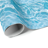 Papier Cadeau Surface d'eau bleue, nature abstraite (Coin rond)