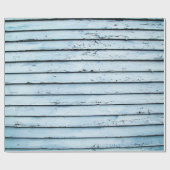 Papier Cadeau Surface en bois blanc et bleu (Plat)