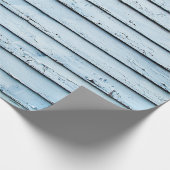 Papier Cadeau Surface en bois blanc et bleu (Coin)