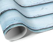 Papier Cadeau Surface en bois blanc et bleu (Coin rond)