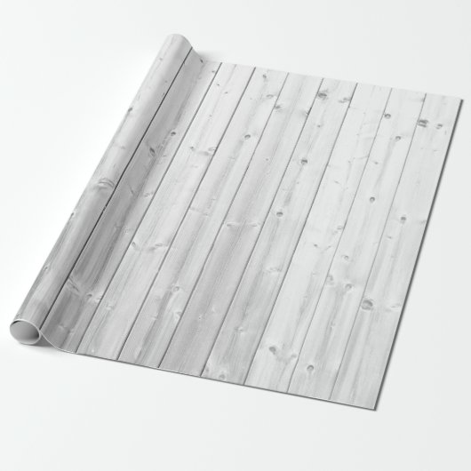 Papier Cadeau Surface en bois de texture blanche (Déroulé)