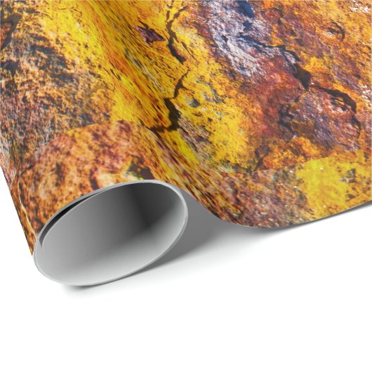 Papier Cadeau Surface métallique rouillée (Coin rond)