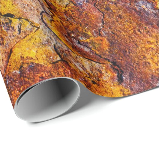 Papier Cadeau Surface métallique rouillée (Coin rond)