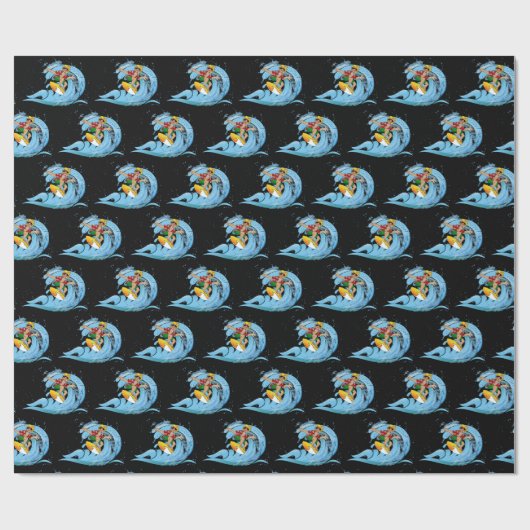 Papier Cadeau Surfer sur Blue Wave (Plat)