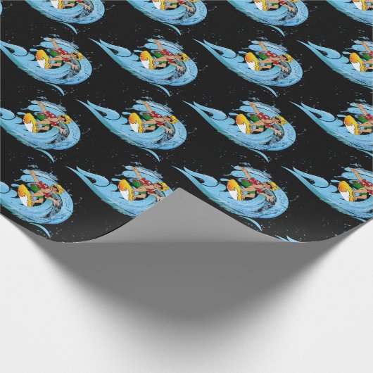 Papier Cadeau Surfer sur Blue Wave (Coin)