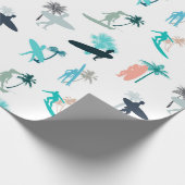 Papier Cadeau Surfers et palmiers Motifs (Coin)