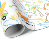 Papier Cadeau Surfeurs Nounours (Coin rond)