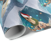 Papier Cadeau Surfing de Christmas (Coin rond)