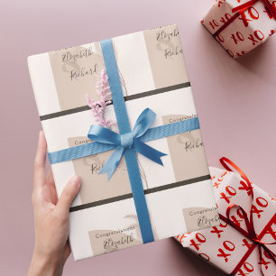 Papier Cadeau Surprise Senior Anniversaire fête Floral Bourgogne