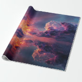 Papier Cadeau Surreal Dramatic Clouds With Fiery Sunset (Déroulé)