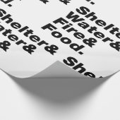 Papier Cadeau Survie (Abri & Eau & Feu & Nourriture). (Coin)