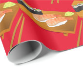 Papier Cadeau Sushi cuisine japonaise mignonne (Coin rond)