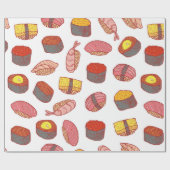 Papier Cadeau Sushi et roule sans couture motif. Dessin de Doodl (Plat)
