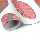 Papier Cadeau Sushi et roule sans couture motif. Dessin de Doodl (Coin rond)