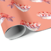Papier Cadeau Sushis japonais avec crevettes Abi (Coin rond)