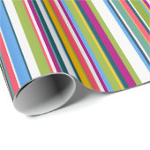 Papier Cadeau Suzy stripes multi rainbow gift wrapping paper (Coin rond)