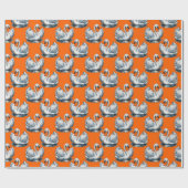 Papier Cadeau Swan Birds Pattern Design On Orange  (Plat)