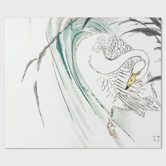 Papier Cadeau SWAN SWIMMING JAPONAIS IMPRIMER Papier à enveloppe (Plat)