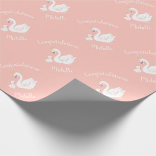 Papier Cadeau Swans Baby shower Oiseau avec héritier