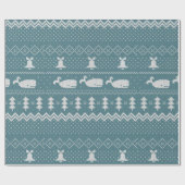 Papier Cadeau Sweat de Noël Motif Knished Baleine Scandi (Plat)