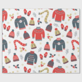 Papier Cadeau Sweaters de Noël mignons et Motif Casquette (Plat)