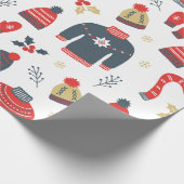 Papier Cadeau Sweaters de Noël mignons et Motif Casquette (Coin)