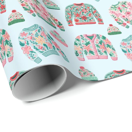 Papier Cadeau Sweaters de Noël moches (Coin rond)