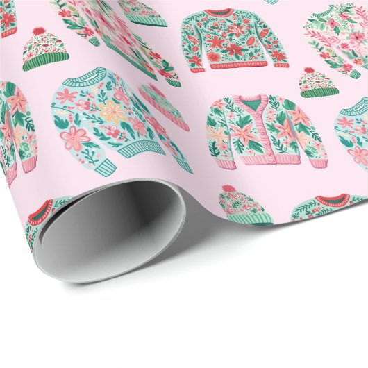 Papier Cadeau Sweaters de Noël moches (Coin rond)