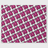 Papier Cadeau Sweet 16 Anniversaire cadeau de fête (Plat)
