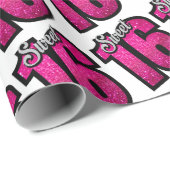 Papier Cadeau Sweet 16 Anniversaire cadeau de fête (Coin rond)