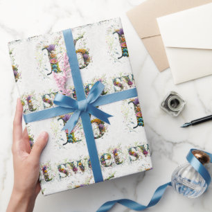 Papier Cadeau Sweet 16 Joyeux Anniversaire Fleur sauvage Texte