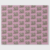 Papier Cadeau Sweet 16 Pink & Silver Anniversaire cadeau (Plat)