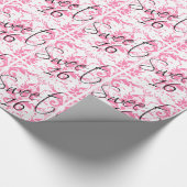 Papier Cadeau Sweet 16 Rose Damask Fille Anniversaire (Coin)