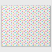 Papier Cadeau Sweet Candy Coeurs avec des mots Saint-Valentin (Plat)