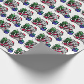 Papier Cadeau Sweet Cartoon Elephants on Snow White Ground Xmas (Coin)