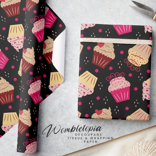 Papier Cadeau Sweet Delights Cupcake Valentine's Day Motif