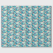 Papier Cadeau Sweet Dolphin Ocean Sea Birthday Soft Blue (Plat)