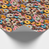 Papier Cadeau Sweet Donuts Seamless Pattern Design (Coin)