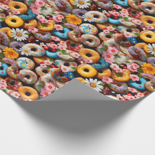 Papier Cadeau Sweet Donuts Seamless Pattern Design (Coin)