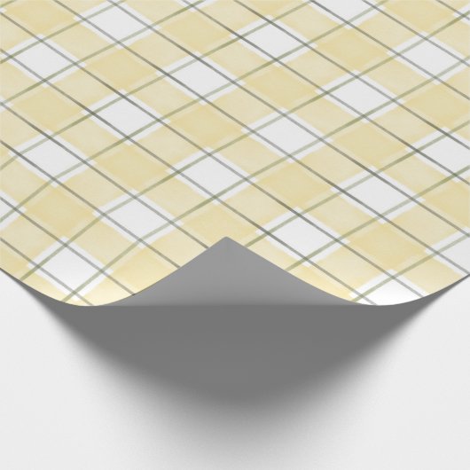Papier Cadeau Sweet Gold White Honey Yellow Plaid Christmas (Coin)