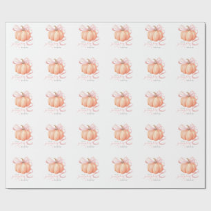 Papier Cadeau Sweet Little citrouille rose arc est en chemin