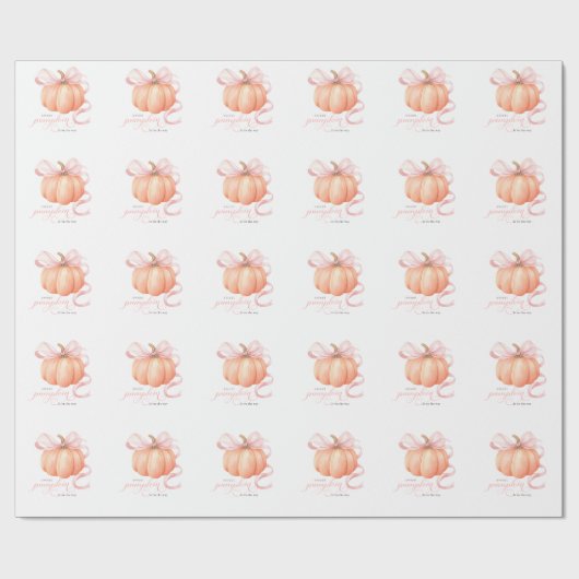 Papier Cadeau Sweet Little citrouille rose arc est en chemin (Plat)